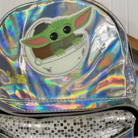 Disney's Mandalorian The Child Metallic Holographic Backpack - Picture 3 of 10